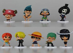 Nowy 9pcsset One Piece Q Ver the Straw Hat Pirates Nami Luffy Zoro Robin Sanji Frank 9CM PVC Prezent dla dzieci 5434141