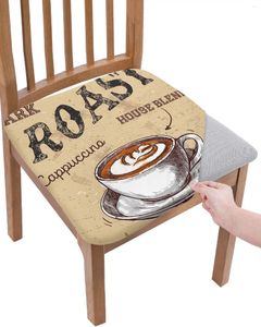 Chair Covers Coffee Retro Style Cappuccino Seat Cushion Stretch Dining 2pcs Cover Slipcovers For Home El Banquet Living Room