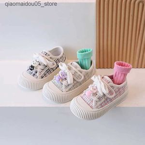 Sneakers Baby shoes girl soft soled canvas shoes baby student tie up cartoon casual sports shoes boy and child shoes girl Zapatillas De Mujer Q240413