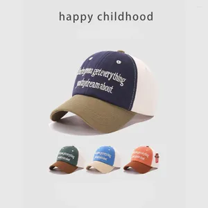 Ball Caps Çocuk Şapkası Bahar ve Sonbahar Çocuk Moda Rengi Eşleşen Teped Cap Boy'un Beyzbol Güneşi Koruma Şapkaları