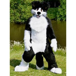 Super Cute Long Fur Husky Dog Fox Wolf Mascot Costume Fursuit Halloween Suit Costumes dress