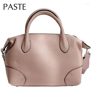 TOOT 2024 Euro İthal Cowhide Deri Kadın Çanta Basit Kadın Omuz Crossbody Bag All-Match Gerçek Ofis Tote Pink