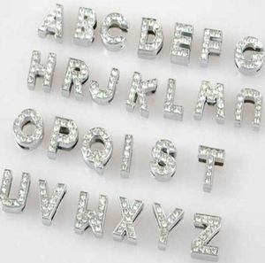 Ganz 10 mm 130pcslot AZ Vollverselungssteine Schieberbuchstaben DIY Alphabet Charm Zubehör für 10 mm Pet Collar Keychains 7842582 geeignet