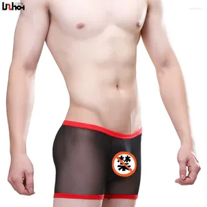 Underpants Gays che sporge i boxer sexy boxer ragazzi trasparenti in maglia elastica trasparente aro pantaloni da fondo per uomini