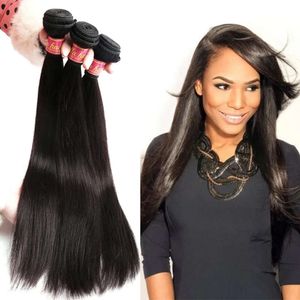 Großhandel Jungfrau Human Hair Brasilianische Haarverlängerungen Silky Straight Indian 3 Bündel Deals Malaysian peruanische Remy Haarwebe Wepts 8-34 Zoll Bella Haarverkauf