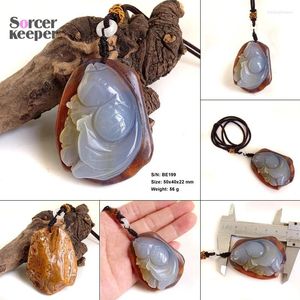 Pendant Necklaces Hand Carved Fish With Long Necklace Real Natural Agate Crystal Original Skin Ore Animal Figurine Crafts Decor Gift BE113