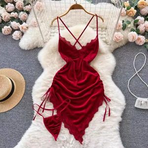 Vestidos casuais mulheres sexy v renda v renda em deco