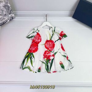 Abiti casual di base Summer's Children's Girls Pure Cotton Big Flower Dress Switch Swing