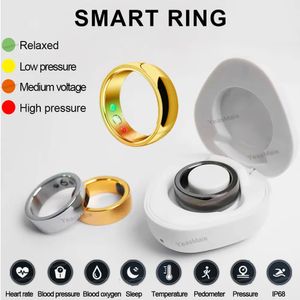 Couple Rings Smart Ring Temperature Heart Rate Oximetry Blood Pressure Measurement Sleep Monitor Calories Step Count Women Gifts 240408