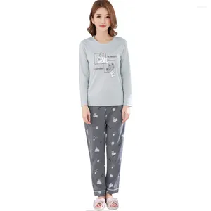 Hemkläder Höjd Kvalitet RN-9 Design Kvinnor Bomull Pyjama Set Autumn Winter Long Sleeve Sleepwear Homewear Pyjamas Female Lounge Set