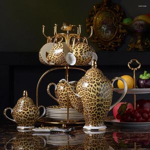 SET DI ATTUALI A TEFE SET LEOPARD BONE CHINA CAFFE SET CAFFETTO TEA PORCHIO LUXI POTTA AVANZATA POTTA CERAMICA SUGGER SUCCHERA CREMINA