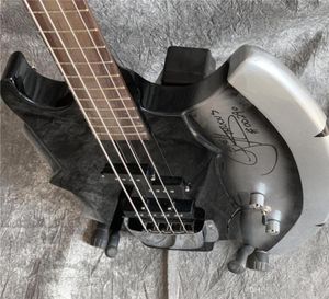 4 Saiten Gene Simmons Axe Signature Black Electric Bass Gitarre unregelmäßige Form China Guitars Custom handgemachte Basse9187623