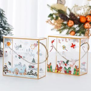 Gift Wrap Christmas Transparent Box Pastry Bags PVC Clear Candy Biscuit Baking Nougat Chocolate Food Packaging