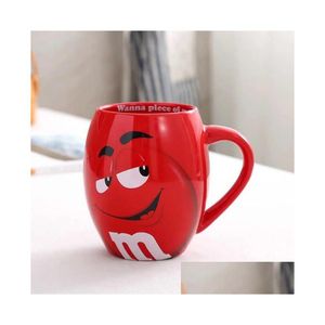 Andere Getränkewaren Top 600 ml m Bohnen Kaffeetassen Teetassen und Cartoon süßer Ausdruck Marke Weihnachtsgeschenke für große Kapazitäten fallen liefert H otffz