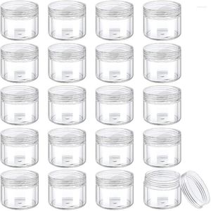 Storage Bottles 20PCS 2/3/5/10/15/20ml Round Pot Jars Plastic Cosmetic Containers Set With Lid For Liquid Creams Sample Travel Make Up