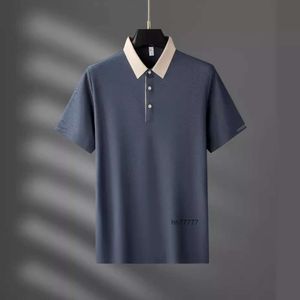 Designer Herren Polos Leichte Luxus und High-End-Sommer 2024 Neues graues Kurzarm-Polo-Shirt für Herren Business Freizeit Schlank