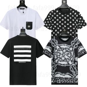 Designer Brand Mens T-shirts Classic T Shirts Summer Rands Simple Round Neck Europe Europa Emfroid Vintage Pure Color Black White dragkedja tee Tops Mix Style 3xl