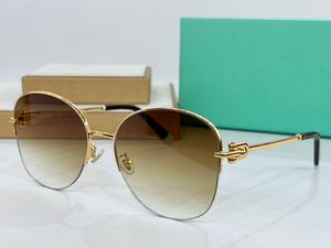 Mode solglasögon för män kvinnor 3082 super designer stilfull high street sommar strandstil anti-ultraviolet retro platta metall halva ramglasögon slumpmässig låda