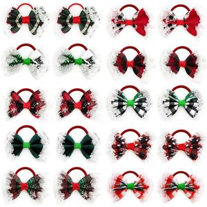 Hundebekleidung 30/50pcs handgefertigtes Haustier Haarbögen Weihnachtsstil Accessoires Yorkshire Doggy Supplies Pflege