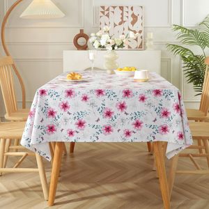 Tobeira de flor, PVC macio, impermeável, resistente a óleo, limpeza, tampa da mesa, toalha de mesa retangular, itens de mesa de mesa