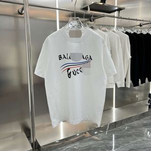 Paris G Family Co Marken Pure Cotton Kurzärmeler Männer Summer American Letter T -Shirt Schwarzer runder Hals