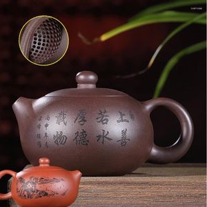 SET TEATTORE SET REALE Yixing Zisha Tea Pot con buchi per infusore a forma di palla certificati cinese Kungfu Teapot Xishi di marcato con 300 ml di grandi dimensioni