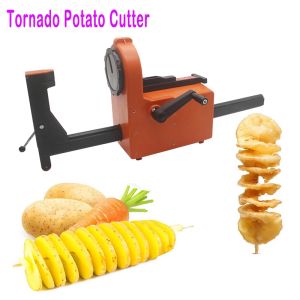 Grinders Electric/Manual Batato Cutter Machine Auto Tornado Batato Tower Tower Tower Aço inoxidável Twisted Cenout Slicer Comercial