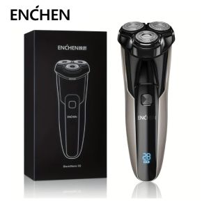 Shaves Enchen Blackstone5s Electric Razor para homens Recarregável Ravedor rotativo com aparador de pop -up Uso duplo seco úmido