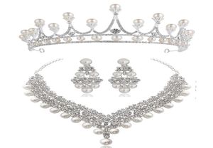 Białe kryształowe kolczyki na koronę Naszyjka biżuteria