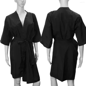 Women's Sleepwear Beauty Salon SPA Gown Cape With Snap Robe Haircut Apron Black Smocks Client Hair Styling Barbershop Supply