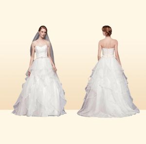 Nuovo abito da ballo da sposa in pizzo e organza con designer di sweetheart per perline Abiti da sposa su misura su misura per pavimento su misura WG3835049062