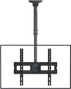 Ceiling TV Mount for 26-65 inch Flat Screen Displays, Hanging Adjustable Ceiling TV Bracket Fits Most LCD LED OLED 4K TVs, Pole Ceiling Mount Holds up to 110lbs