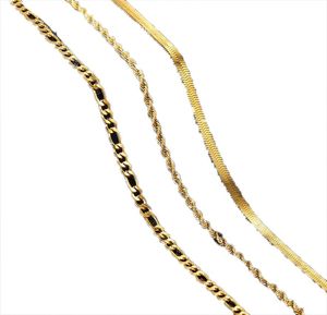 Correntes Colar de corrente de ouro vintage para mulheres corda de penhor de aranha Foxtail Figaro Curb Link Cheker Jóias Acessórios Whole9062168