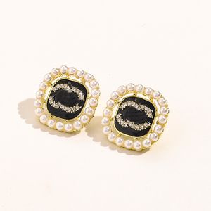 20stil enkel modedesigner örhängen för kvinna smycken örhänge varumärke brev diamant insätta pärla örhänge lyx smycken tillbehör fest gåva
