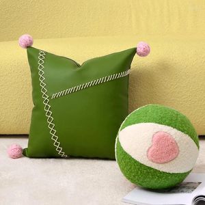 Kissen Luxus sphärisch -Design weißes grüne Patchwork runde Ballform Plüsch gefüllt für Sofa Wurf Kid Room Dekor