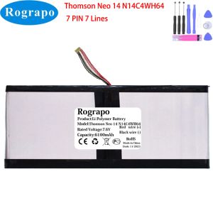 배터리 새로운 7.6V 6100mah Thomson Neo 14 N14C4WH64 WTL 45100130P 노트북 배터리 7 핀 7 와이어 플러그