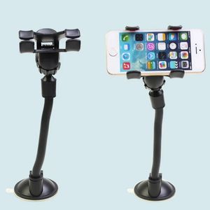 2024 360 Rotate Car Phone Holder Windshield Cell Phone Support For iPhone 12 13 Pro XS XR Mobile Phone Stand Mount Long Arm Clip - for Car