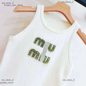 Mui Tank Top Womens Top Quality T-Shirt Designer Women Sexy Halter Tee Party Fashion Crop Top Luxury Embroidered T Shirt Spring Summer Backless 1:1 Summer 24Ss 959