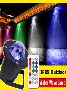 LED -vattenkrusningar Light 7Color RGB LED Laser Stage Lighting Wave Ripple Shining Effect Landscape LED LAWN LAMP MED REMOTE2688741