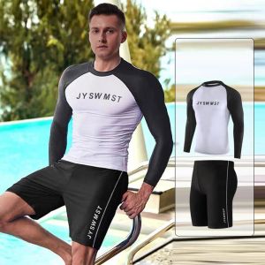 Shorts New Herren Split Long Sleeve Tauchanzug Langarm Sonnenschutzstrand Schwimmen Schnelles trockenes Surfwasser Sport T -Shirt Shorts