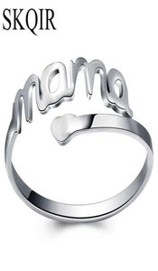 Adjustable Love Mama Rings Silver Color Heart Stainless Steel Rings Women Present Finger Jewelry Mom Birthday Mother039s Day Gi5954419