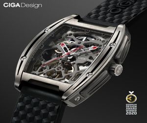 CIGA Design Z Seria Titanium Case Automatyczne silikonowe pasek na rękę mechaniczną zegarek na rękę z jednym skórzanym paskiem do LJ204605133