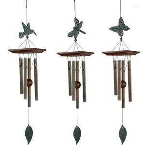 Figurine decorative Vintage sospeso WindChimes Campana Rectangle Garden Decoration Musical Tune Fengshui Bird Butterfly Dragfly