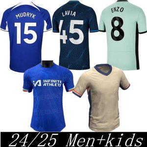 24 25 Nkunku Jackson CFC Futbol Formaları Disasi 2023 2024 Enzo Fernandez Mudryk James Sterling Cucurella Chukwuemeka Hayranlar ve Oyuncular Futbol Gömlek Erkek Çocuk Socks8