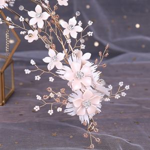 Handmade Headband Tiaras Flowers Headpiece Hair Jewelry Wedding Hairband Bridal Hair Accessories Earring Headband Sets