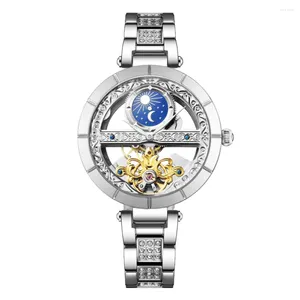 Wristwatches Women Automatic Mechanical Watches Stainless Steel Fashion Hollow Self-Winding Wristwatch Ladies Luxury Clock