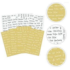 Wall Stickers 1 Set 274pcs Ingredients Spices Label Spice Names Labels (Black White)