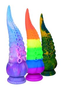 Enorme dildo lesbiche giocattoli anali di aspirazione tazza di polpo tentacolo pene artificiale 29327624196