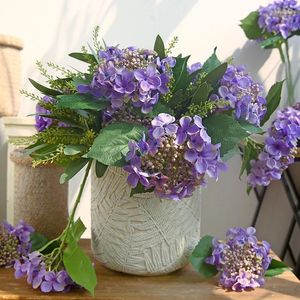 Decorative Flowers Artificial Hydrangea Silk Flower Large Blossoms For Wedding Party Table Centerpieces Floral Arrangements.