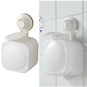 液体石鹸ディスペンサー吸引カップボトルコンテナバスルームアクセサリー壁取り付けホワイト